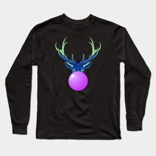 Purple Bubblegum Reindeer Long Sleeve T-Shirt